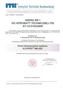 Aneks nr 1 Aprobaty Technicznej ITB 15-5163